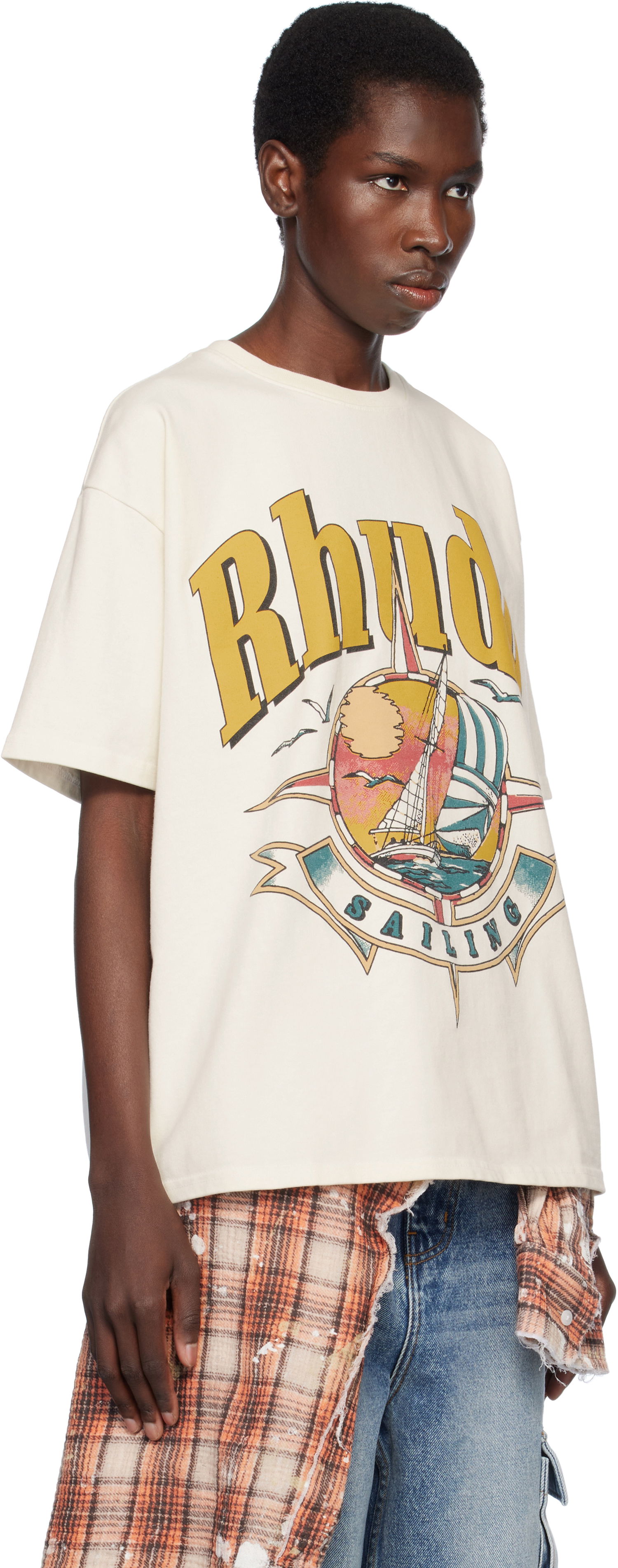 Tričko Rhude Rhude Sailing Graphic T-Shirt Biela | RHSS25TT01012, 1