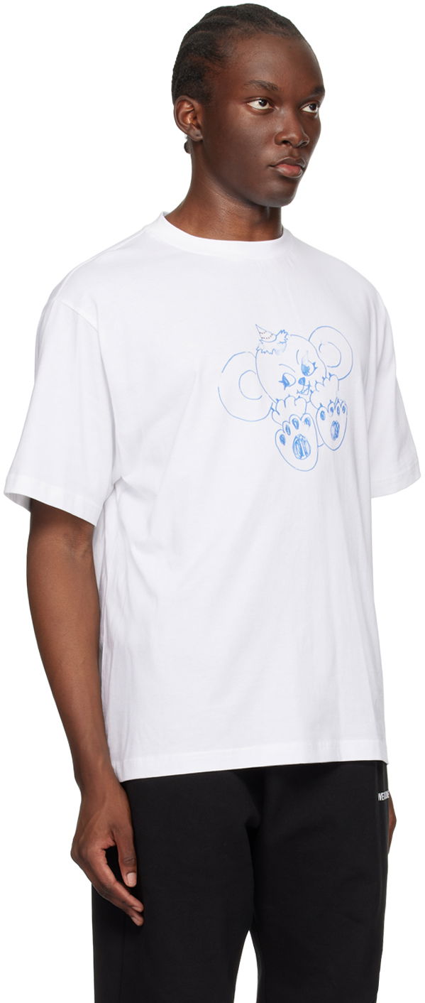 Tričko We11done Monster Print T-Shirt Biela | WD-TT2-24-790-U-IV, 1