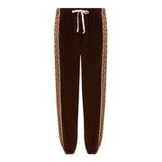 Velvet Track Pants with Side Pattern