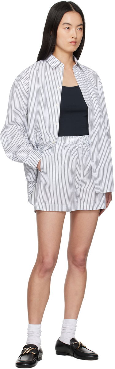 Košeľa Sporty & Rich Sporty & Rich Oversized Pinstriped Shirt Biela | SI006606302ST71, 3