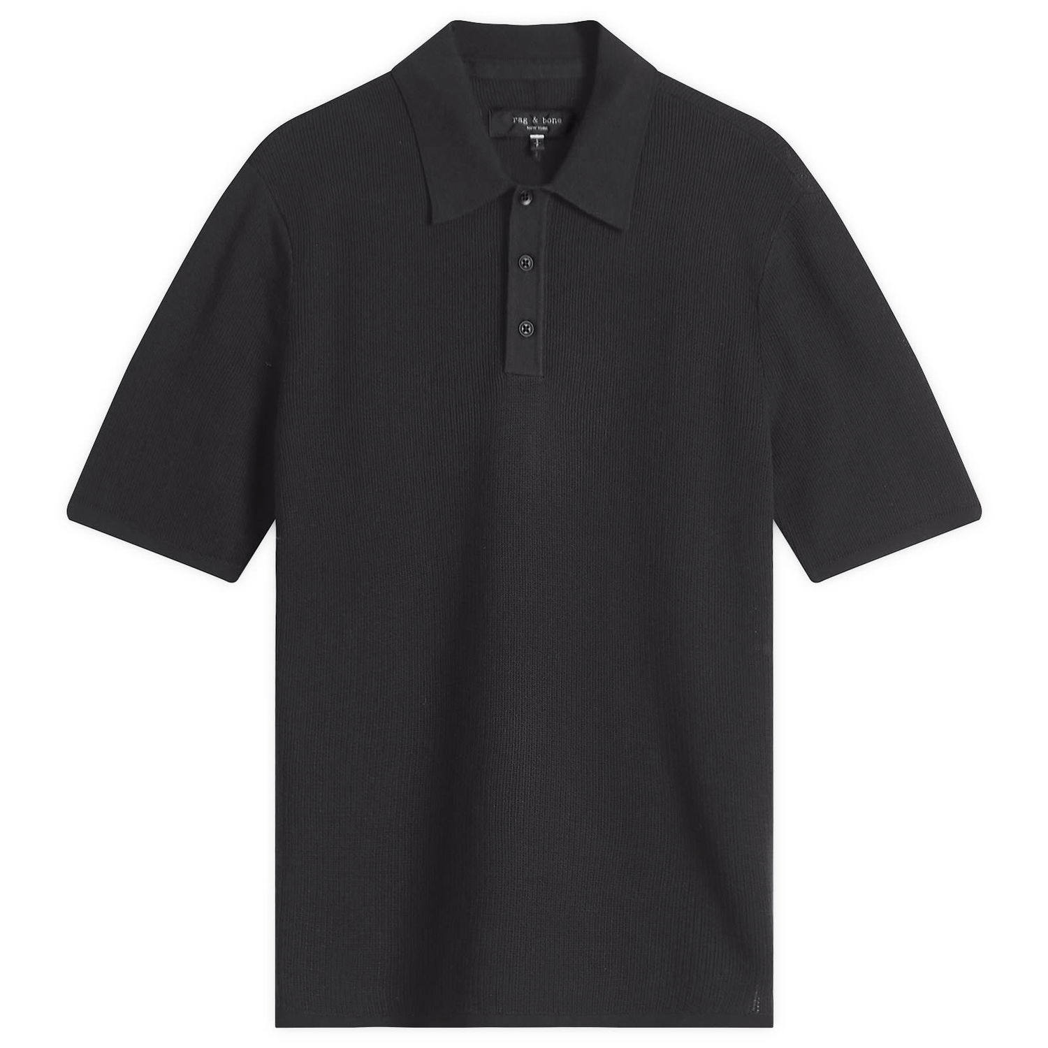 Polo tričko rag & bone Rag & Bone Harvey Knit Polo Shirt, Large Čierna | MBS22S018KI18-BLK, 1