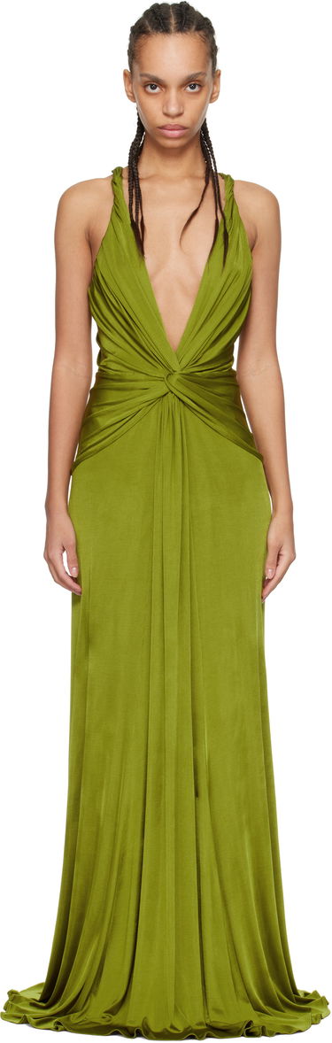 Šaty Tom Ford Tom Ford V-Neck Criss-Cross Maxi Dress Zelené | ABJ834-JEX114, 0