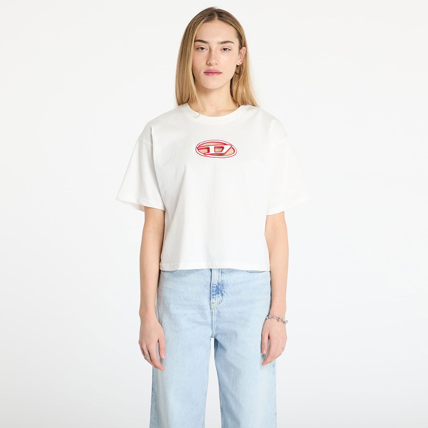 Crop Top Diesel Diesel T-Buxt-Crop-Od Cropped T-Shirt Biela | A15096_0NIAX 141A White, 0