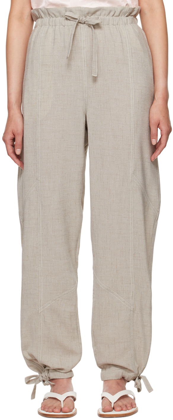 Beige Elasticated Waist Trousers