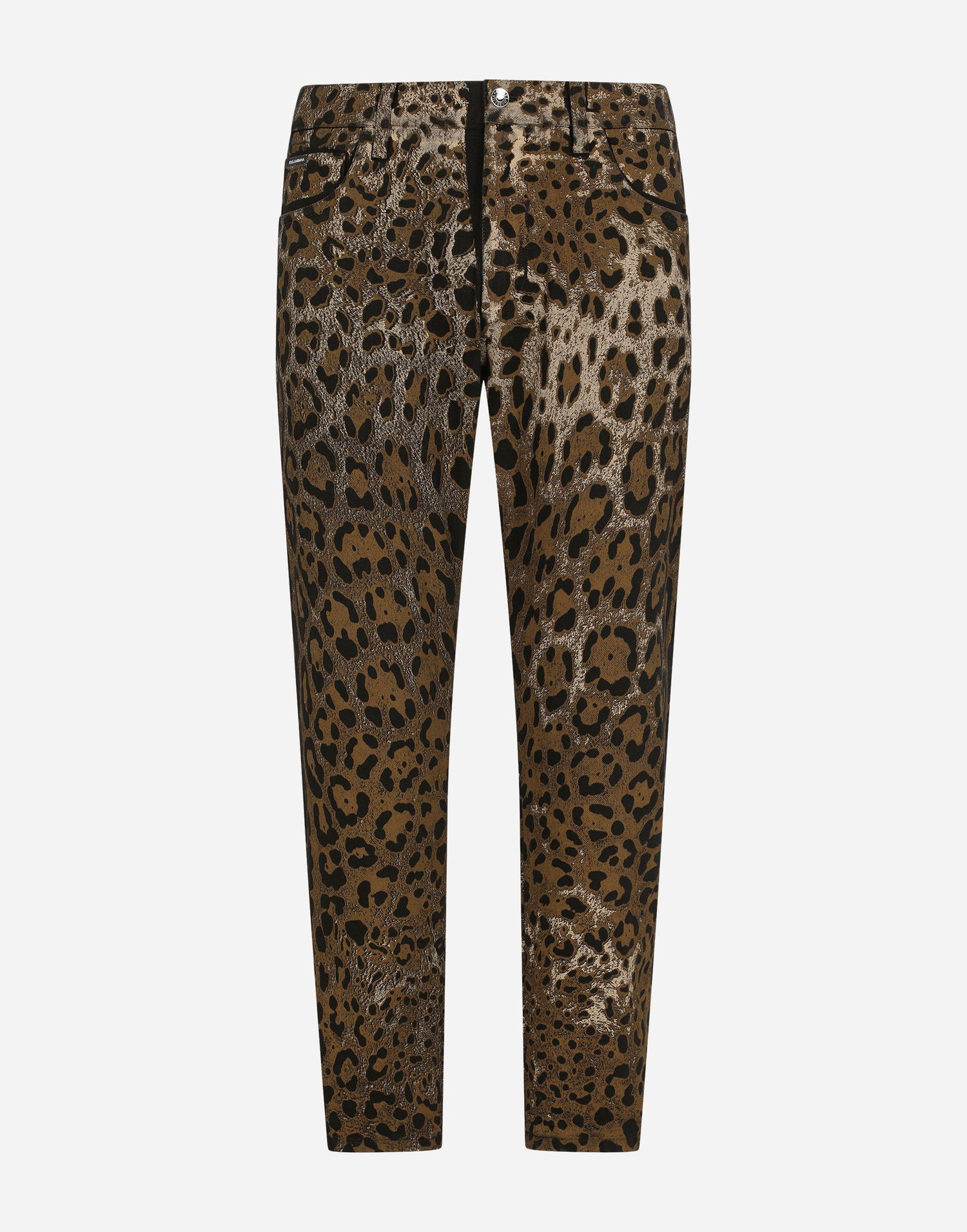 Džínsy Dolce & Gabbana Dolce & Gabbana Leopard Print Denim Pants Hnedá | GYJDADG8EI1S9001, 0