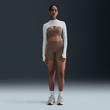 Crop Top Nike Nike Zenvy Dri-FIT Long Sleeve Shrug Biela | HJ1861-133, 4