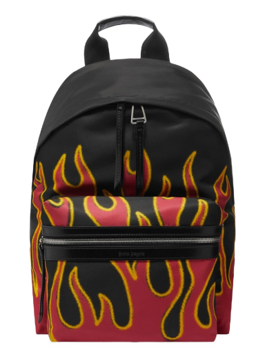 Batoh Palm Angels Flames Print Backpack Čierna | PMNB015F22LEA0072501