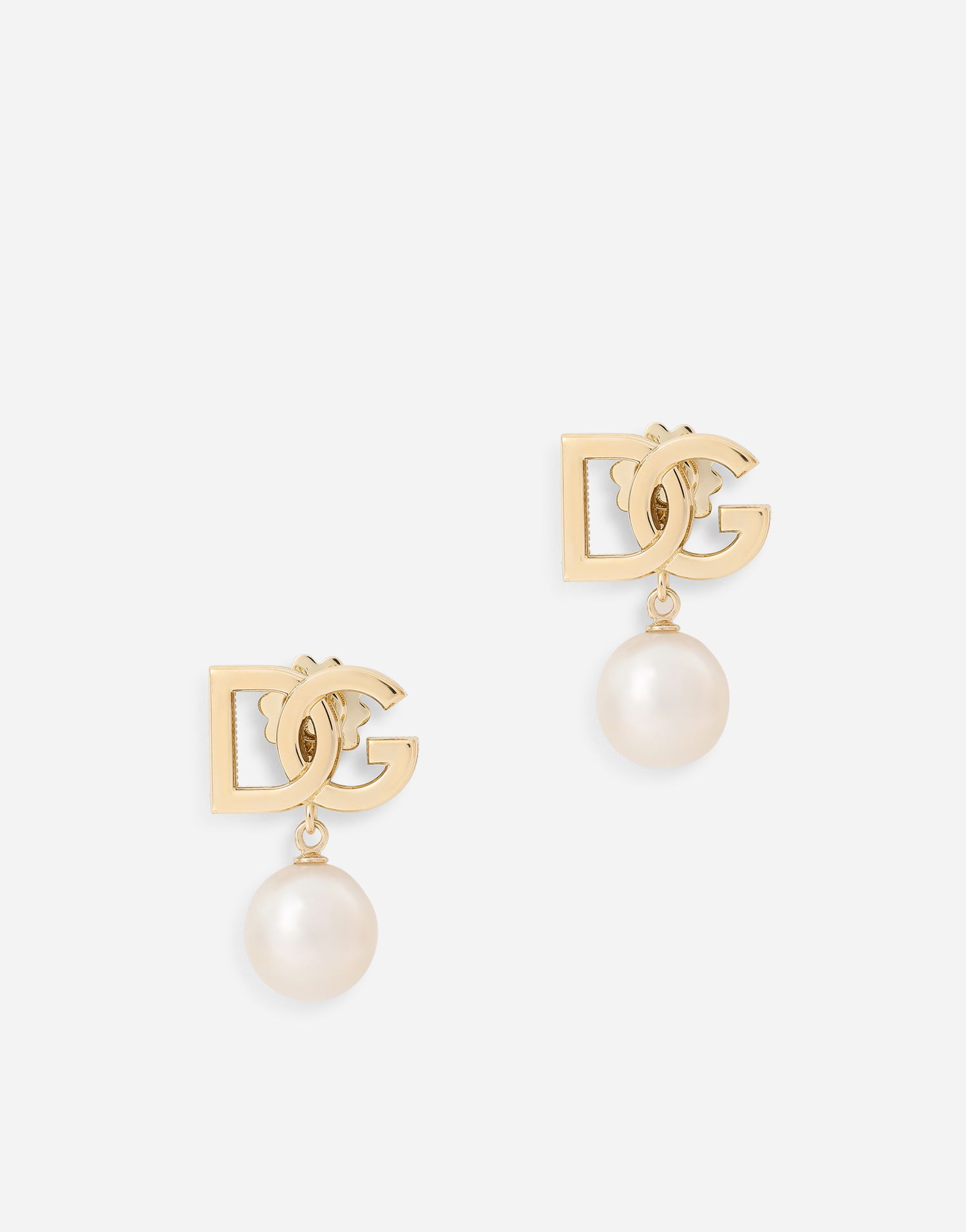 Náušnice Dolce & Gabbana 18kt Gold Logo Earrings With Pearls Metalická | WEMY8GWYEPEZOO00, 0