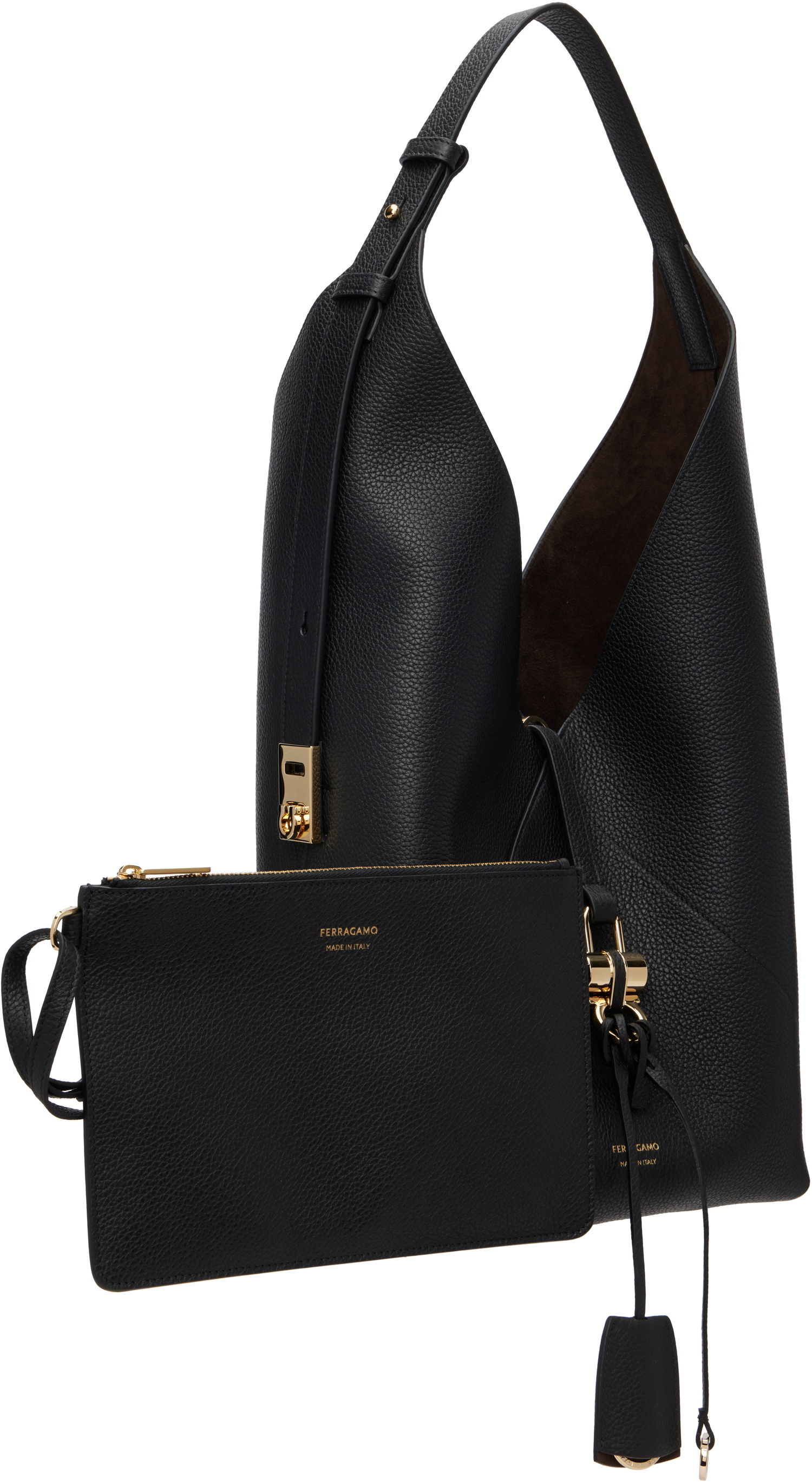 Tote bag FERRAGAMO Salvatore Ferragamo V-Shaped Tote Čierna | 783044, 1