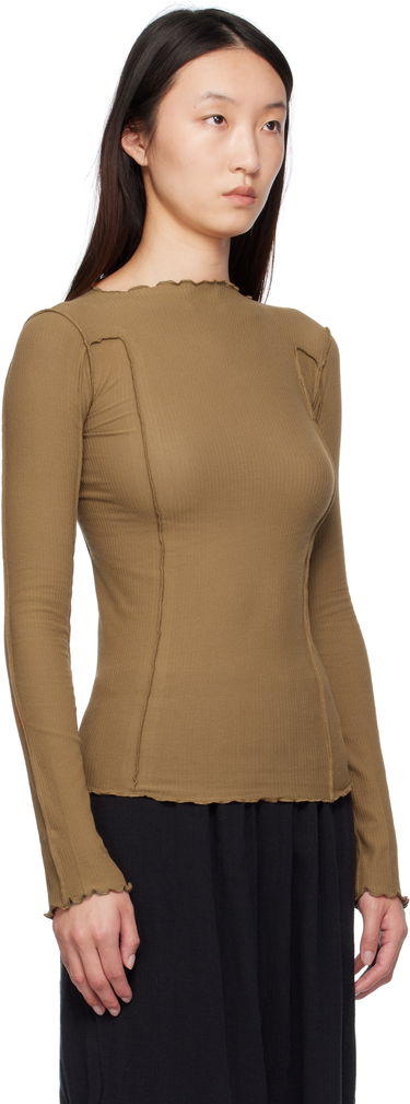 Tričko Baserange Baserange Omato Long Sleeve T-Shirt Hnedá | TTML-RB-SU25, 1