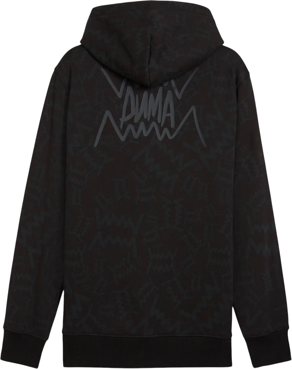 Mikina Puma Patterned Hoodie with Kangaroo Pocket Teamjaws Post Game Čierna | 689536-01, 1