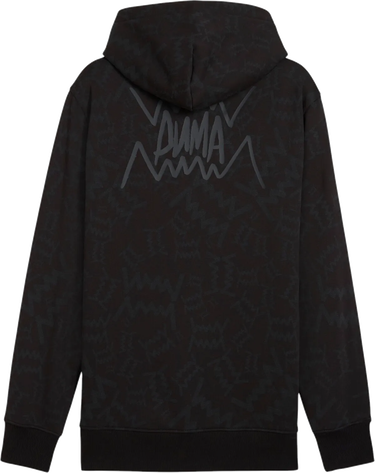 Mikina Puma Patterned Hoodie with Kangaroo Pocket Teamjaws Post Game Čierna | 689536-01, 1