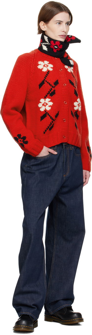 Šál YMC YMC Slot Flower Knit Scarf Čierna | QSXMD, 1