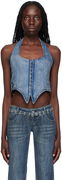 Miaou Dani Denim Halter Corset Top