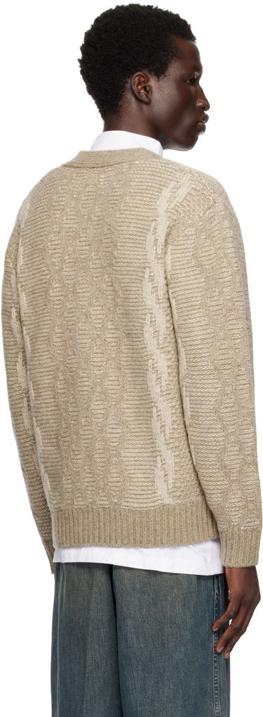 Sveter BEAMS BEAMS PLUS Heavy Cable Pattern Cardigan Béžová | 38150206156, 2