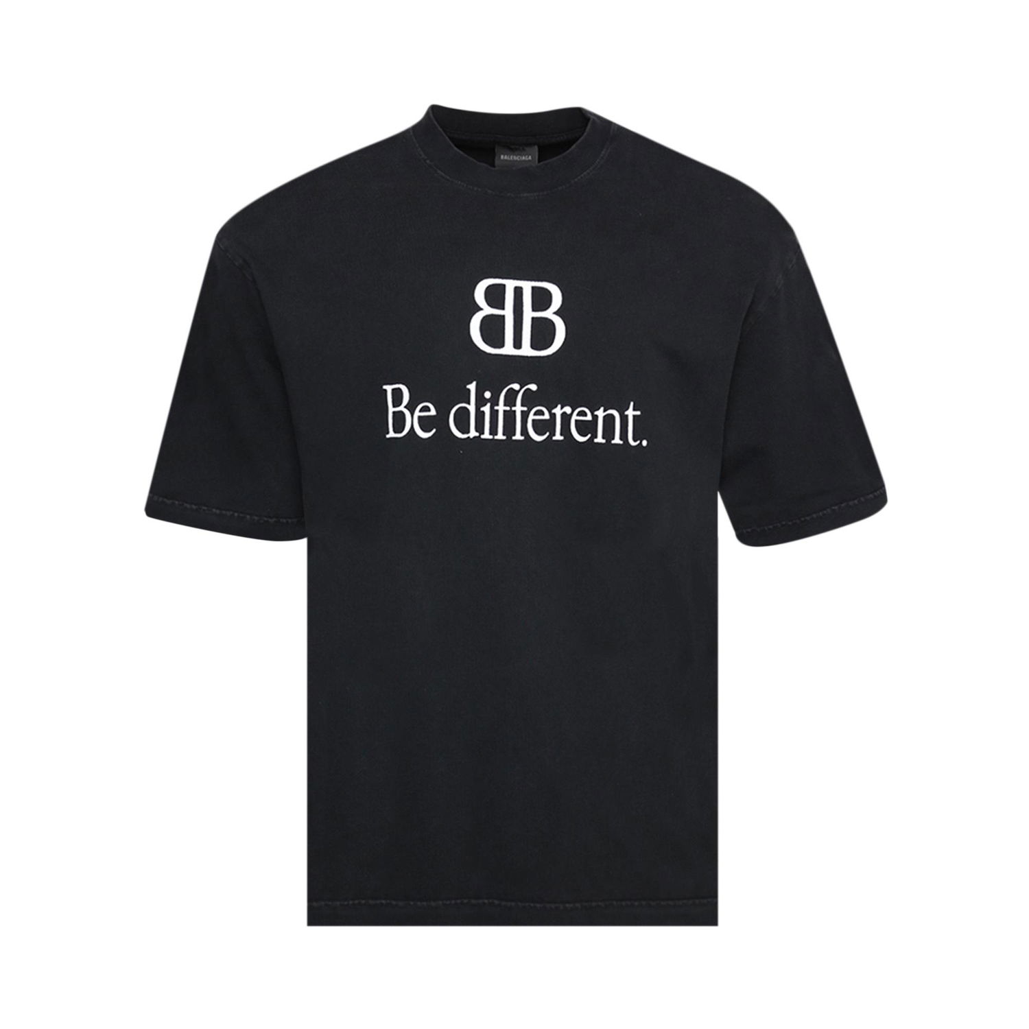 Tričko Balenciaga Medium Fit T-Shirt Be Different Čierna | 612966 TNVU9 1070, 1