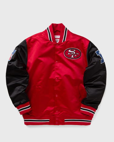 Bomber bunda Mitchell & Ness SAN FRANCISCO 49ERS NFL Heavyweight Satin Jacket Vintage Logo Červená | JK8453-SF4SCAR, 0