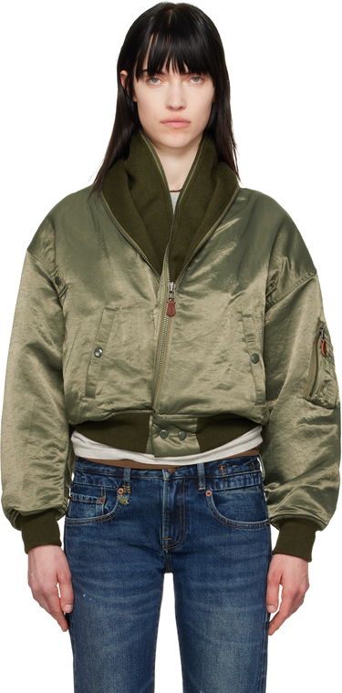 Bomber bunda R13 R13 Zip Collar Flight Bomber Jacket Zelené | R13WR346-R447B, 0