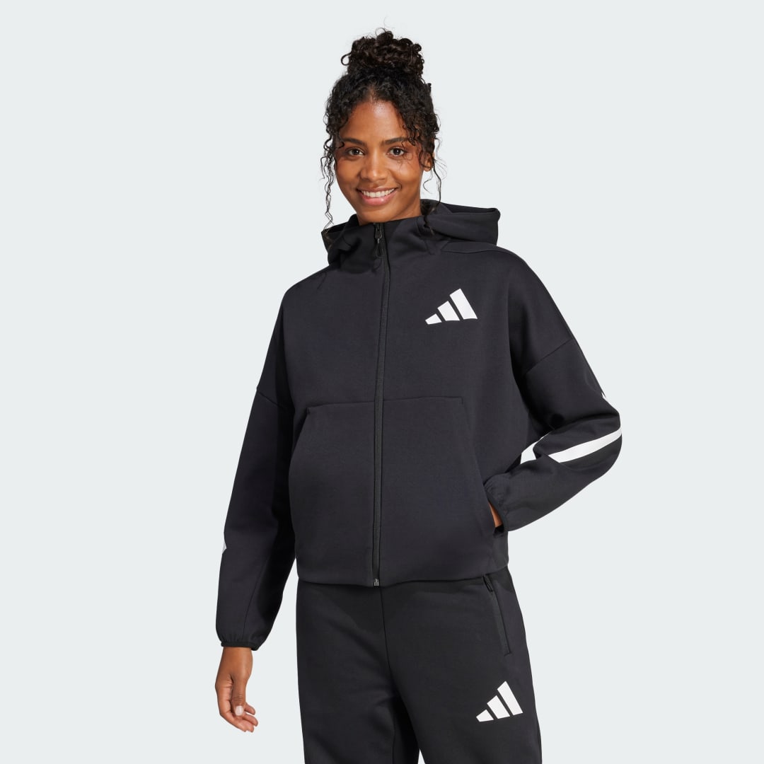 Mikina adidas Performance Z.N.E. Full-Zip Training Hoodie Čierna | JC5392, 0