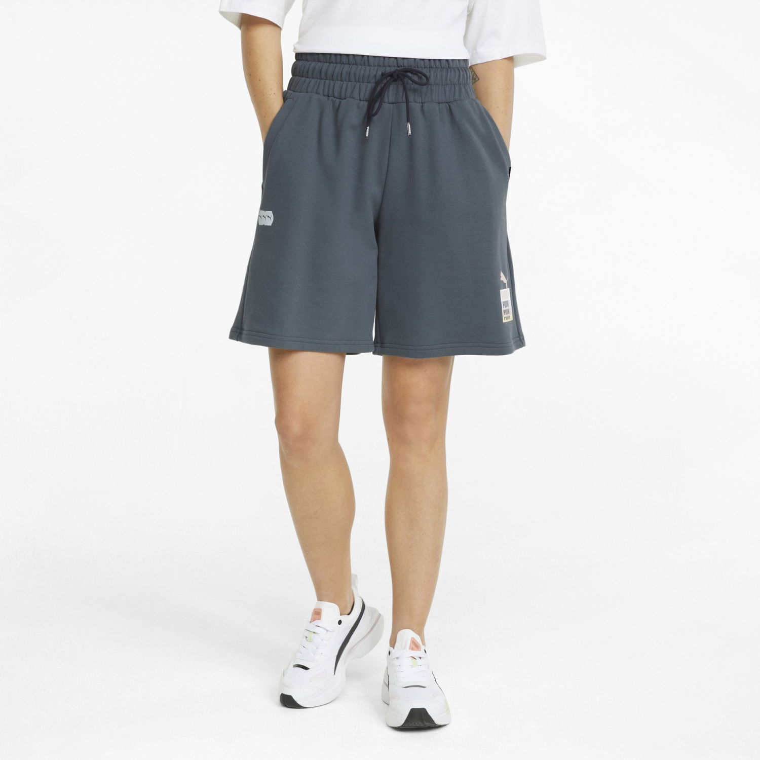 Šortky Puma Brand Love High Waist Longline Šedá | 534464-42, 0