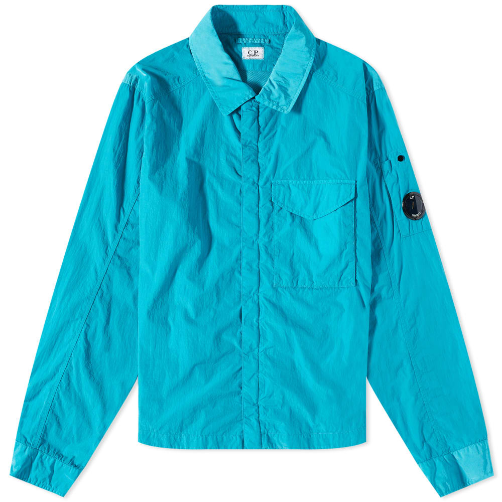 Košeľa C.P. Company Chrome-R Zip Overshirt Tyrkysová | 14CMOS041A-005904G-825, 0