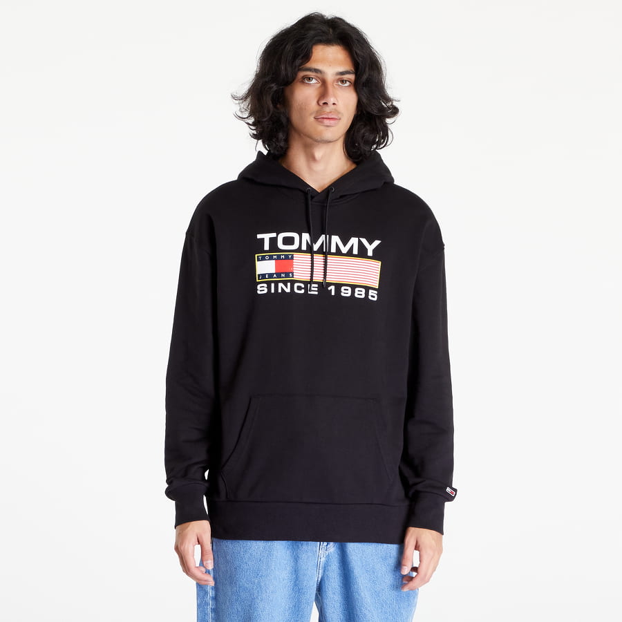 Mikina Tommy Hilfiger JEANS Reg Athletic Log Hoodie Čierna | DM0DM15009 BDS, 0