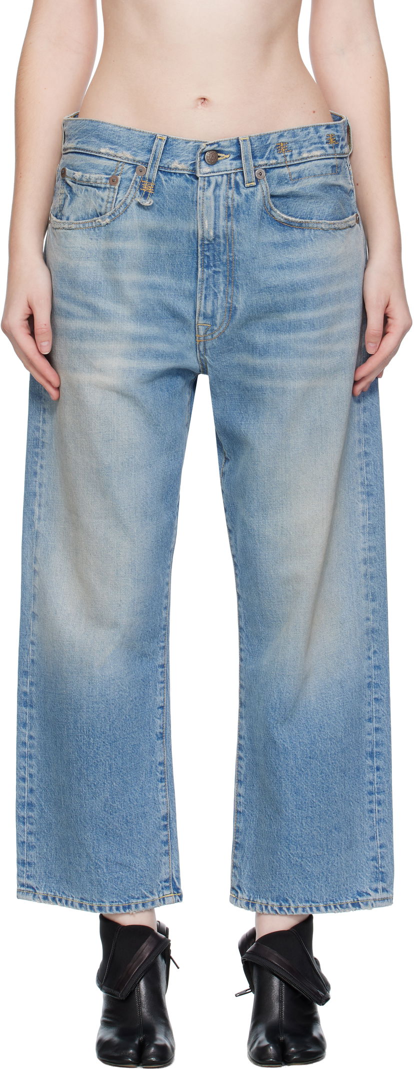 Džínsy R13 R13 X-BF Jeans Modrá | R13WD211-D343B