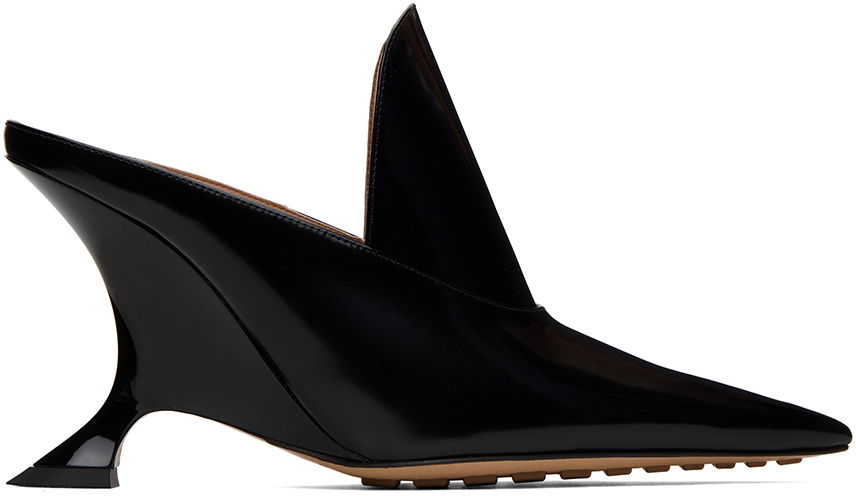 Tenisky a topánky Bottega Veneta Sculpted Heel Patent Leather Mules Čierna | 763828 V28R0, 0