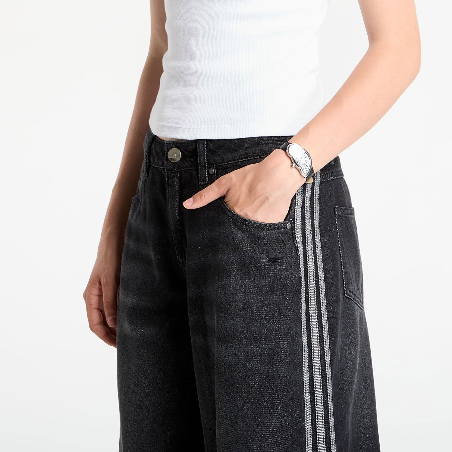 Džínsy adidas Performance Adicolor Adilenium Wide-Leg Jeans Čierna | JV7453, 1