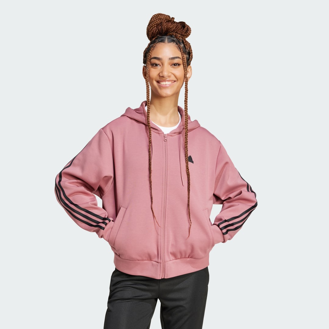 Mikina adidas Performance Future Icons 3-Stripes Full-Zip Hoodie Ružová | IW5253, 0