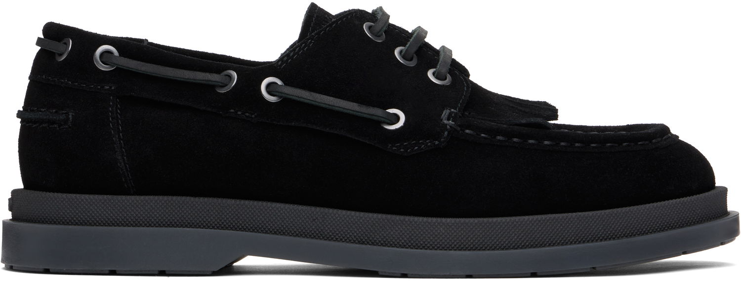 Doplnky BOSS Hugo Suede Fringe Trim Loafers Čierna | 50536224, 0