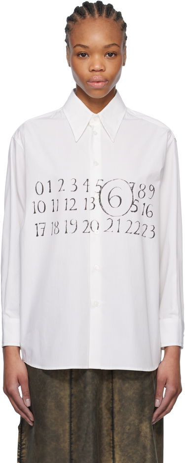 Košeľa Maison Margiela MM6 Maison Margiela Cotton Poplin Numbers Shirt Biela | S52DT0047 M35152, 0