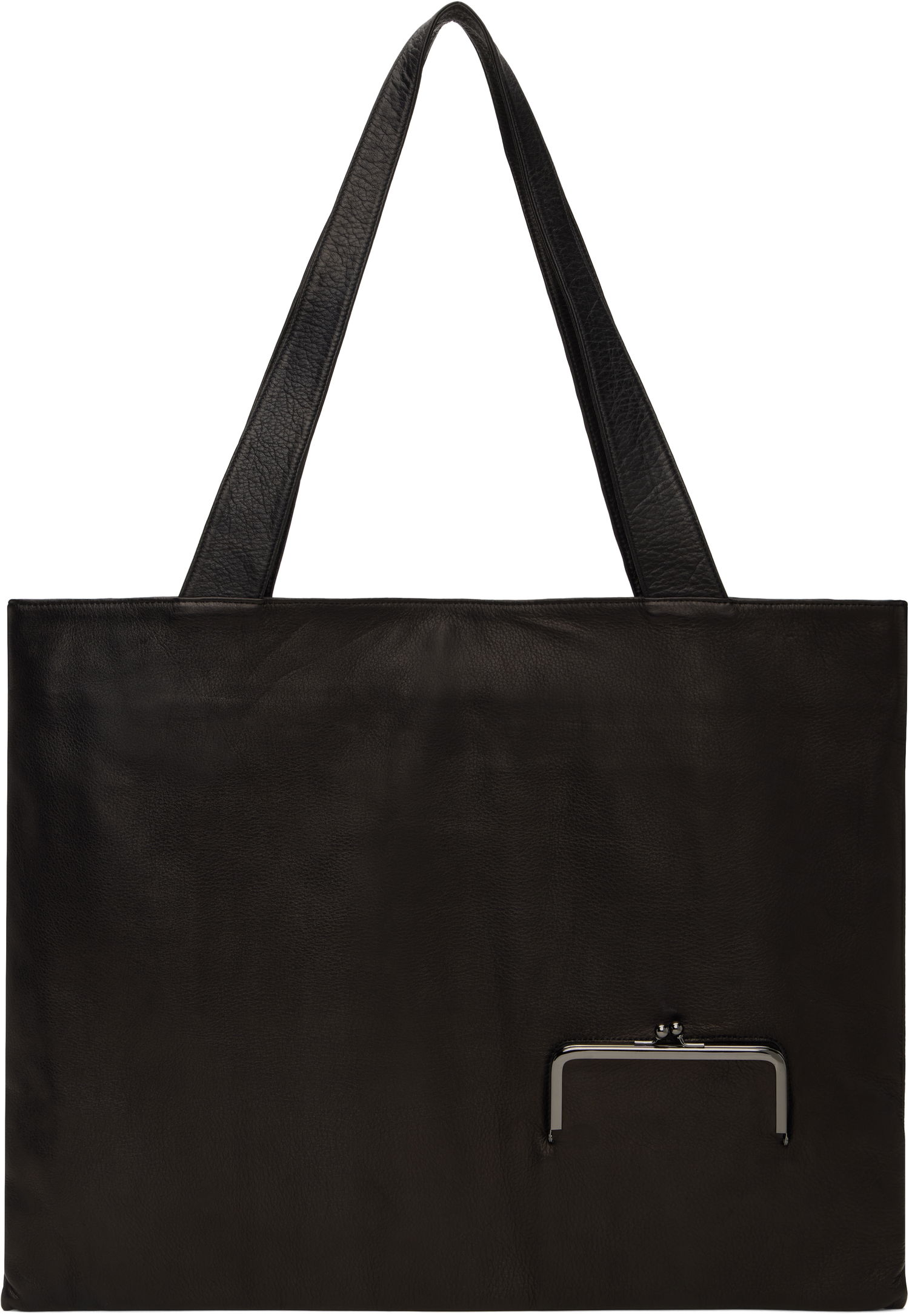 Tote bag Yohji Yamamoto Clasp LL Leather Tote Bag Čierna | D0-I07-785, 0