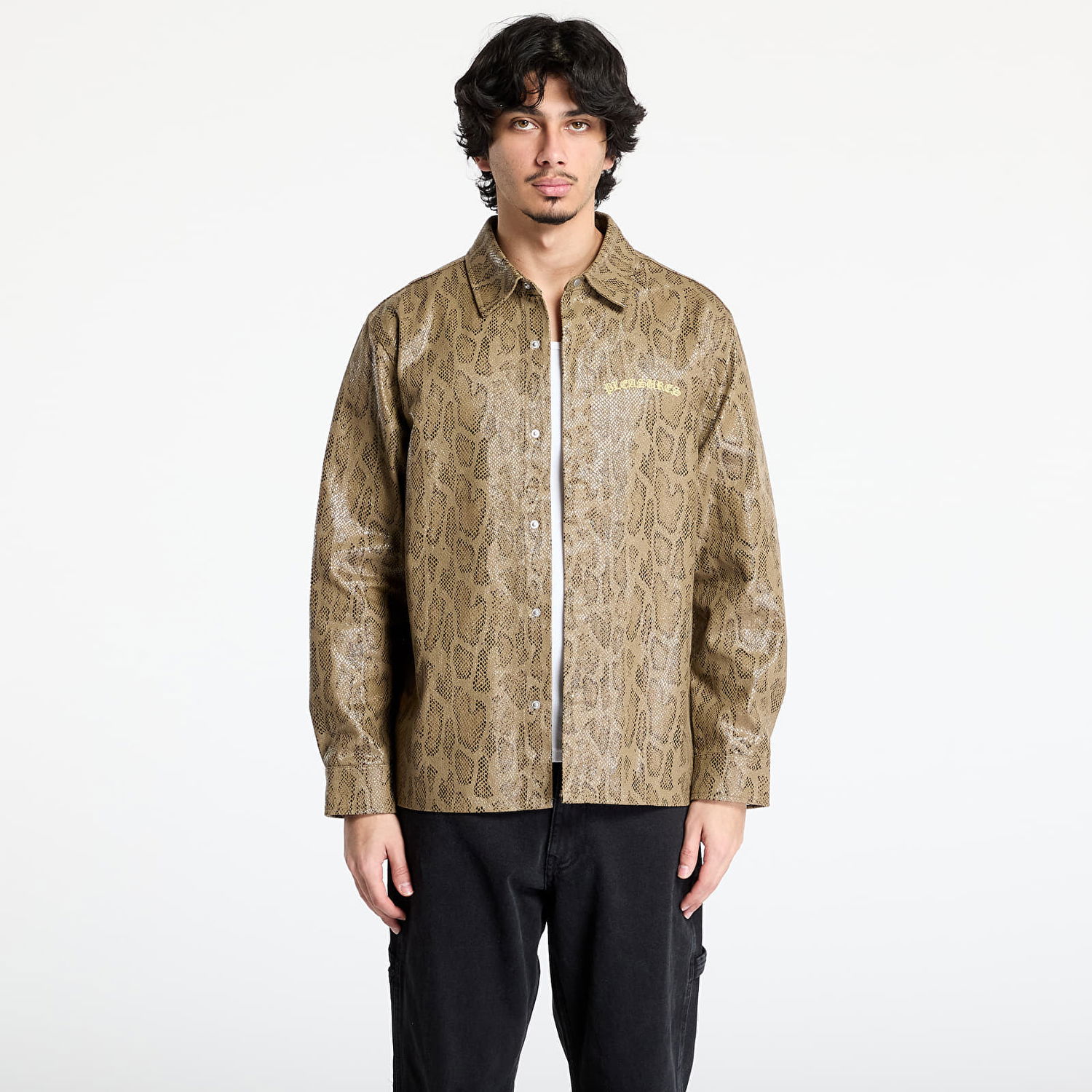 Košeľa Pleasures PLEASURES Anaconda Overshirt Hnedá | P25SP004 BROWN, 0