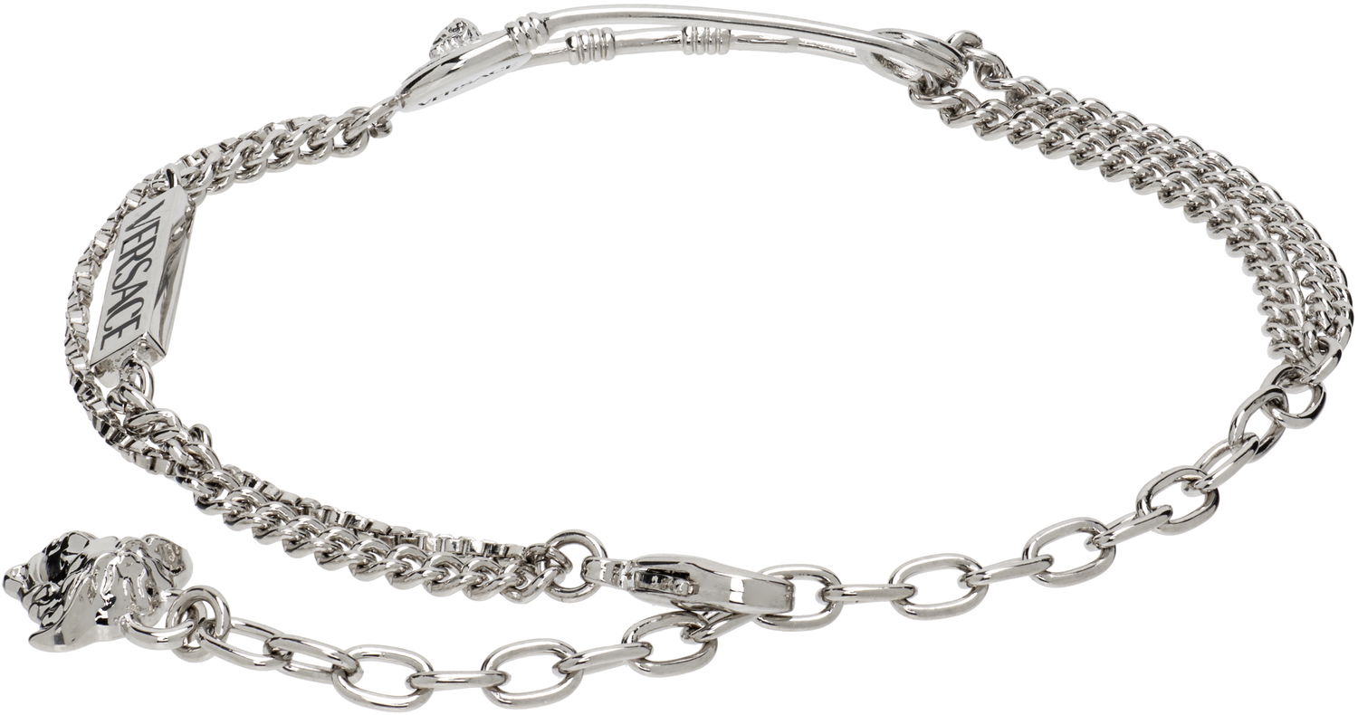 Náramok Versace Versace Silver-Tone Safety Pin Chain Bracelet Metalická | 1020673_1A00620, 1