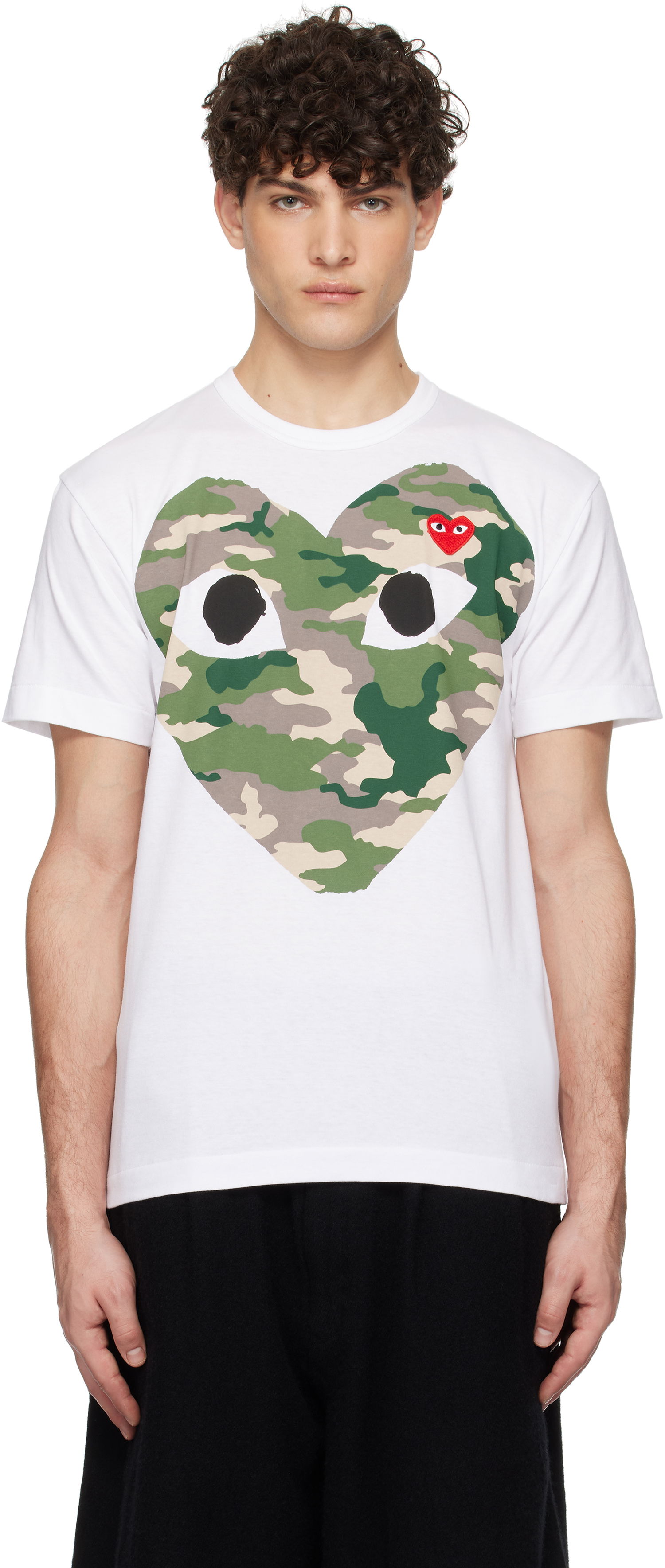 Tričko Comme des Garçons COMME des GARÇONS PLAY Camo Heart T-Shirt Biela | AZ-T242-051, 0