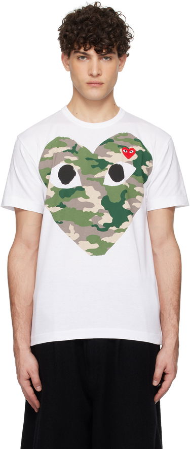 Tričko Comme des Garçons COMME des GARÇONS PLAY Camo Heart T-Shirt Biela | AZ-T242-051, 0