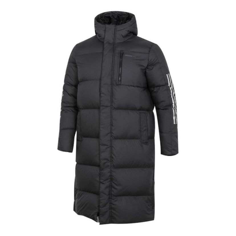 Kabáty adidas Originals Neo Athleisure Mid-Length Hooded Down Jacket Čierna | H45242