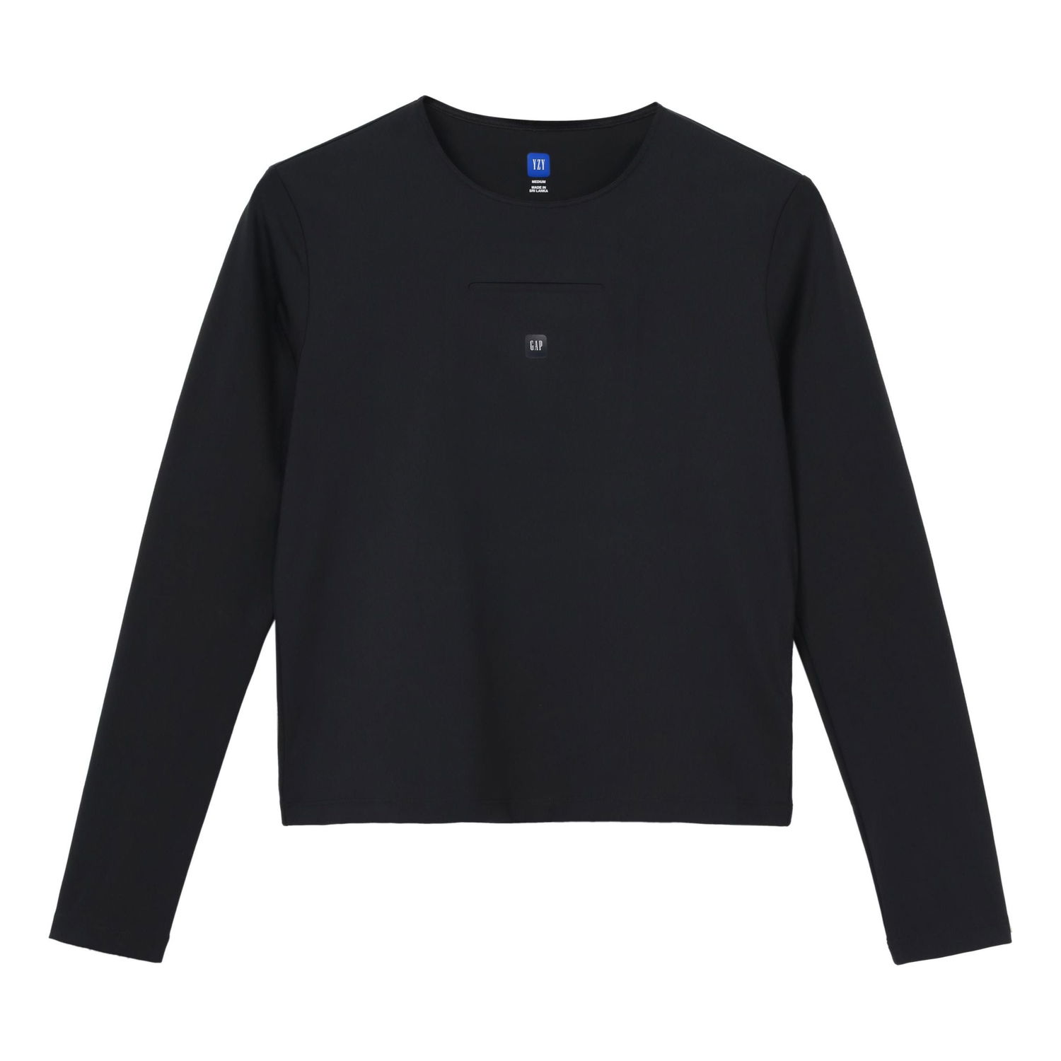 Tričko GAP Long Sleeve Second Skin Tee Čierna | YEEZY-SS22-027, 0