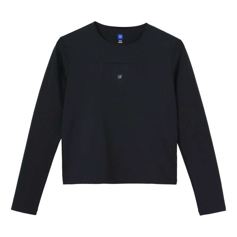 Tričko GAP Long Sleeve Second Skin Tee Čierna | YEEZY-SS22-027