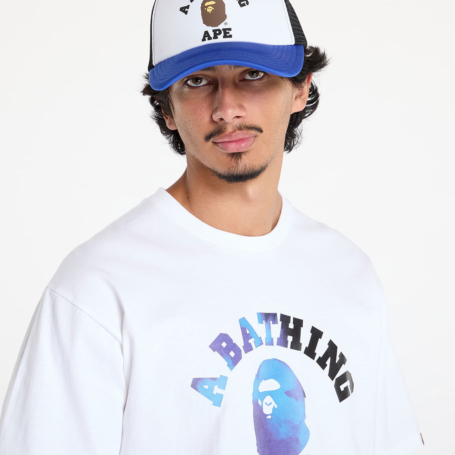Tričko BAPE Tie Dye College Tee White/ Black Biela | 001TEK801032M WH2, 1
