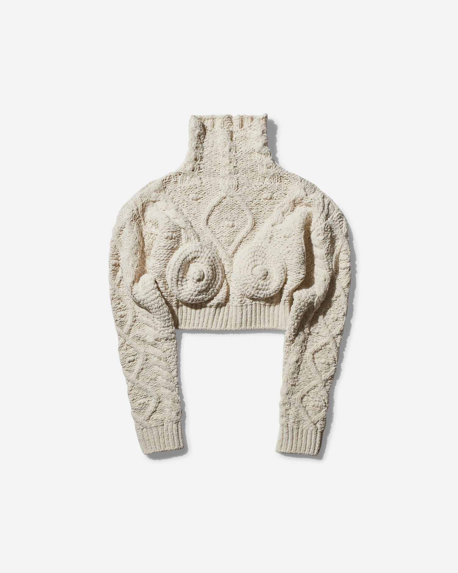 Sveter Jean Paul Gaultier Conical Turtleneck Sweater Béžová | 2431FPL058-M081 64, 1