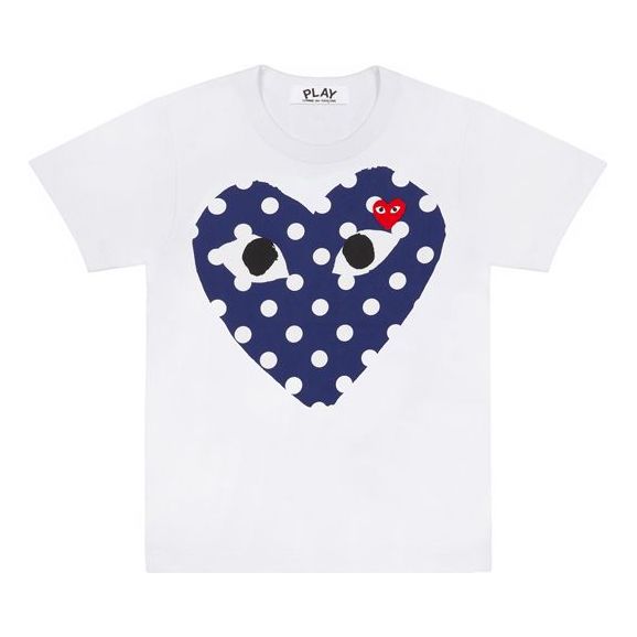 Tričko Comme des Garçons Play Polka Dot Logo T-Shirt Biela | AZ-T233-051-1