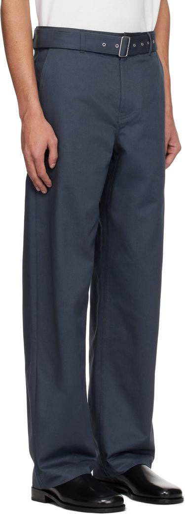 Nohavice MAISON KITSUNÉ Maison Kitsuné Belted Trousers Modrá | OM01123WW9043, 1