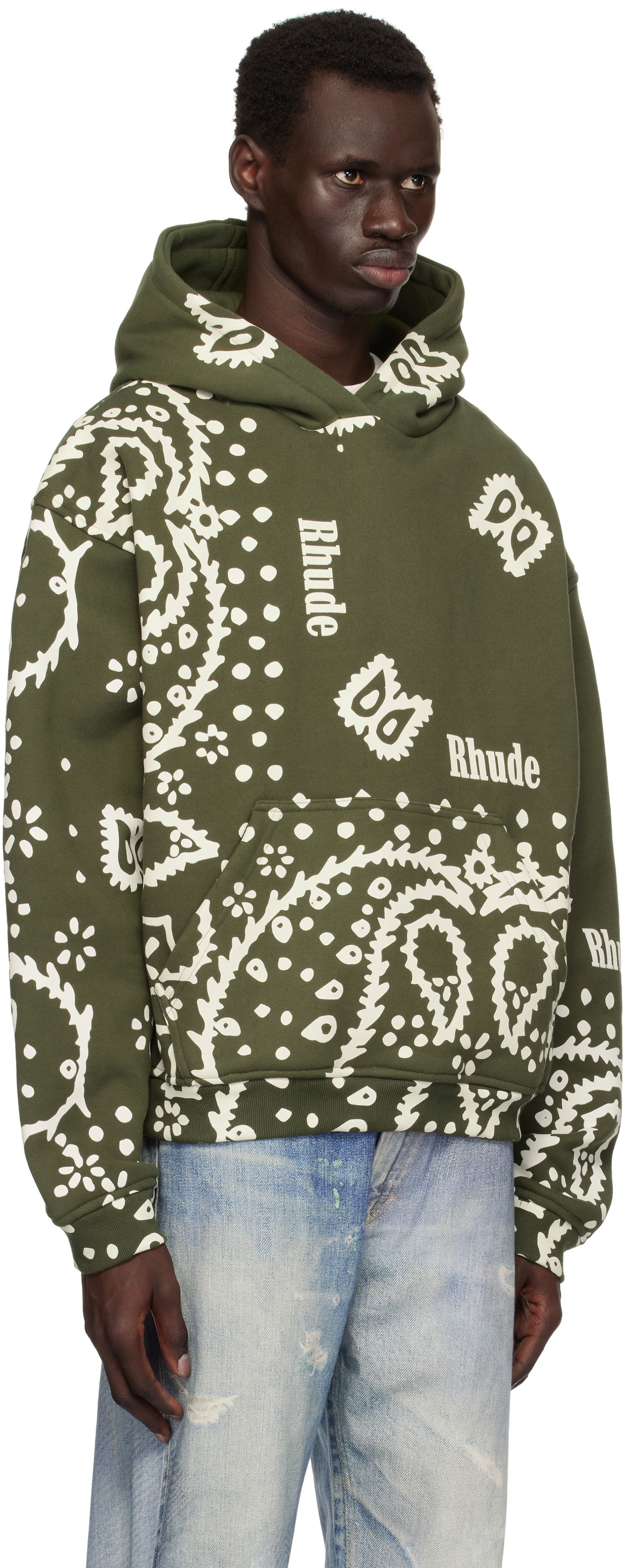 Mikina Rhude Rhude Bandana Print Hoodie Zelené | RHPS25HO10012, 1