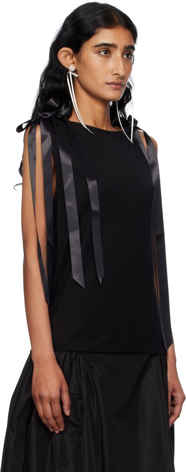 Tielko Simone Rocha Simone Rocha Bow Ribbon Tail Tank Top Čierna | 5366 0571, 1