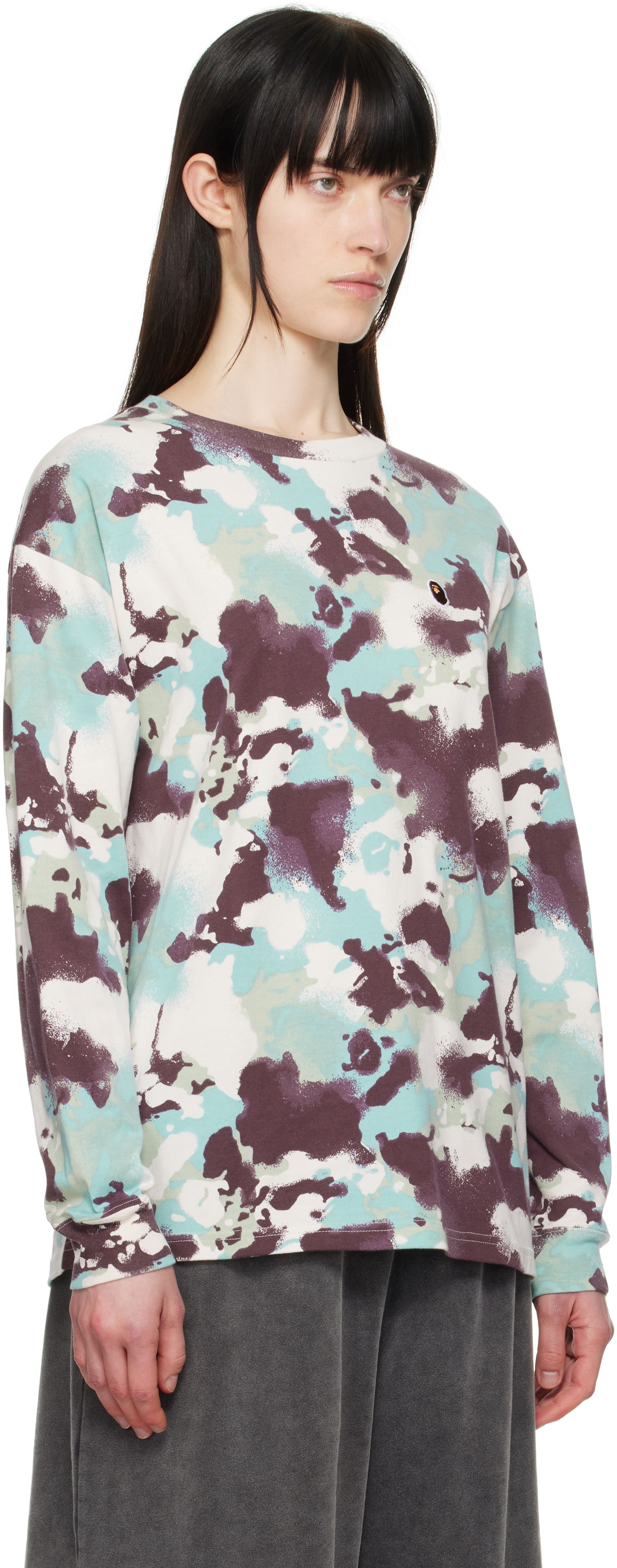 Tričko BAPE A Bathing Ape Map Camo Long Sleeve T-Shirt Rôznofarebný | 001LTL302001L, 1