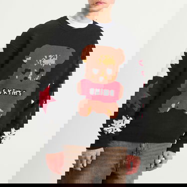 Sveter SKIMS SKIMS x Cactus Plant Flea Market Teddy Bear Snow Print Crewneck Pullover Čierna | PL-PLO-10822M-CPO, 2