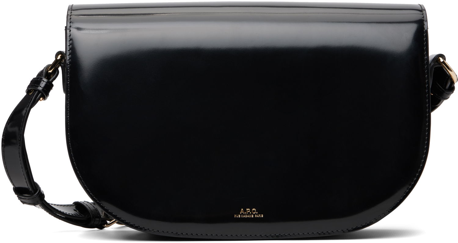 Taška cez rameno A.P.C. Le B-Side Patent Leather Saddle Bag Čierna | PXCBT-F67020, 0