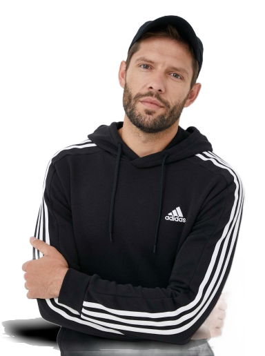 Mikina adidas Performance Essentials Fleece 3-Stripes Hoodie Čierna | IB4028